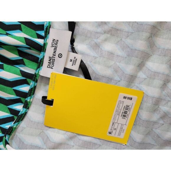 DVF × Target Women's Long Sleeve Midi Arrow Geo Green Wrap Dress Size M FAST SHI - Picture 8 of 8